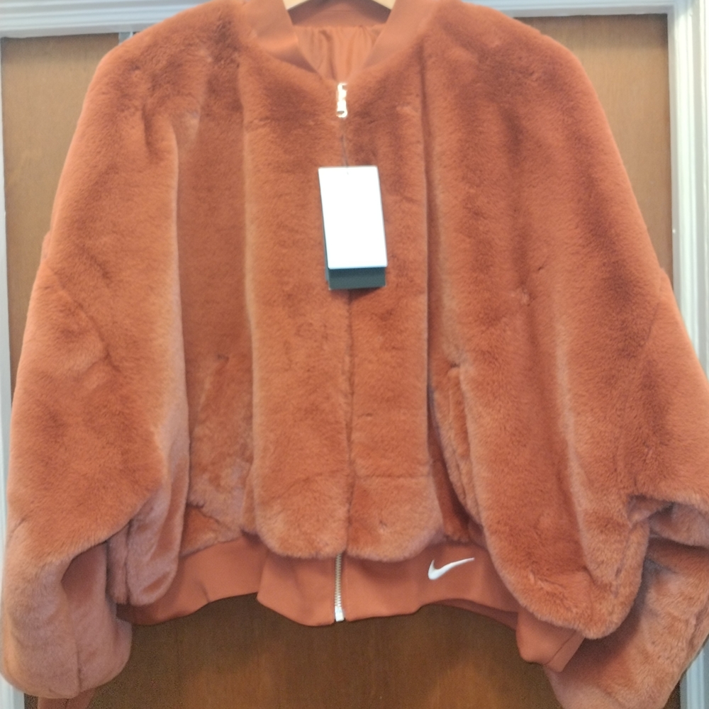 NWT Nike Reversible Teddy Jacket - Warm Burnt Orange